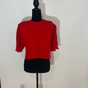Vintage Regina Porter Red Blouse Size 8 1980s